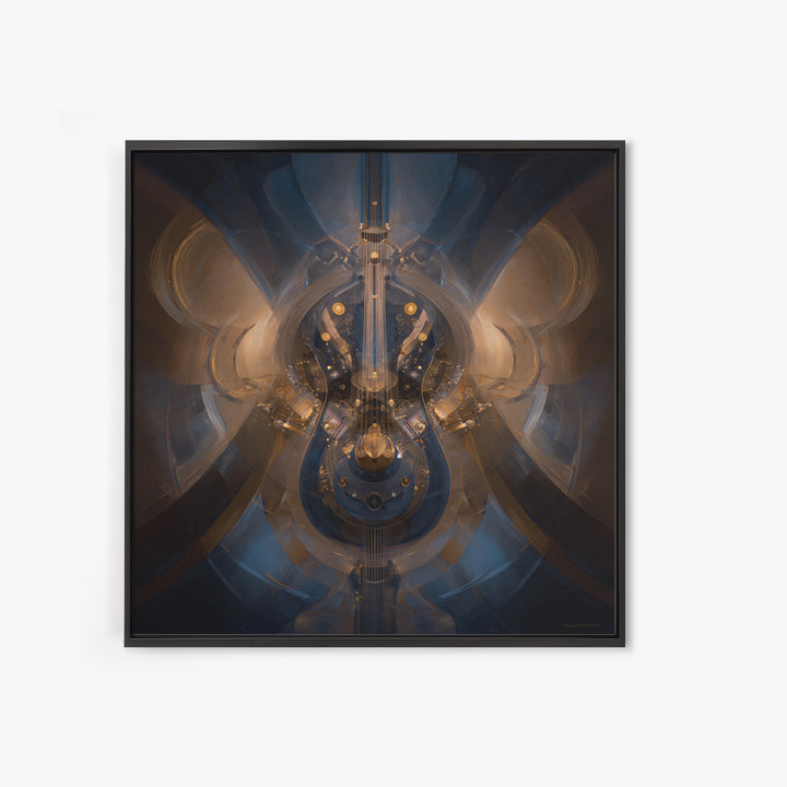Album Cover Abstract Without Readable Text Framed Canvas Print, Recording Studio Art, Dtf Print, Studio Decor, Fine Art, Analog, RSA-1x1-46