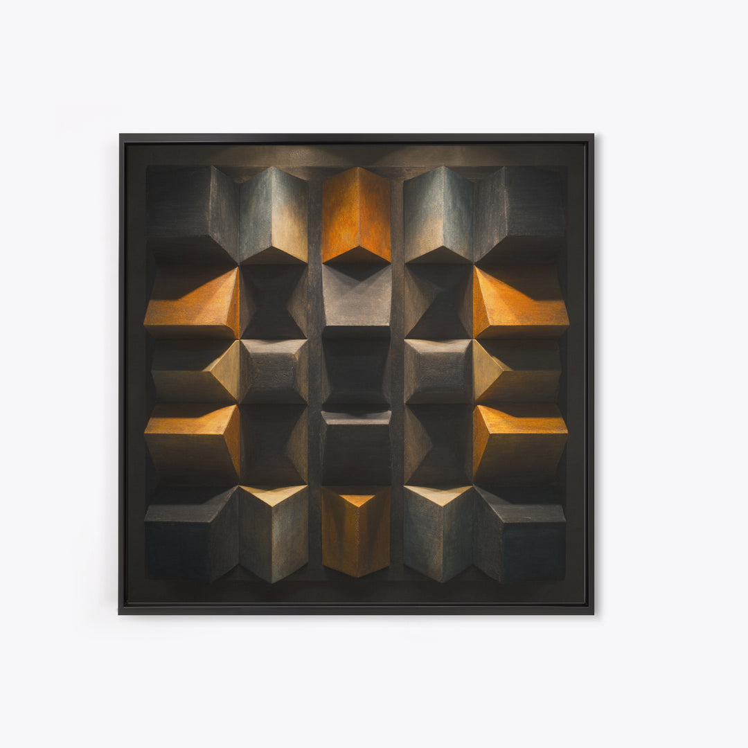 Sound Booth Foam Pattern Transformed into Design Framed Canvas Print, Recording Studio Art, Wall Decor, Studio Decor, Analog, RSA-1x1-48