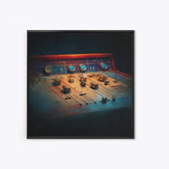 Mixing Console Faders Canvas Print, Recording Studio Art, Music Studio, Studio Decor, Oil Painting, Analog, Modern Decor, RSA-1x1-54