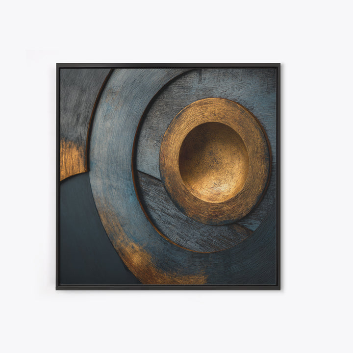 Vinyl Groove Closeup as Circular Abstract Framed Canvas Print, Recording Studio Art, Musician Posters, Studio Decor, Analog, RSA-1x1-62