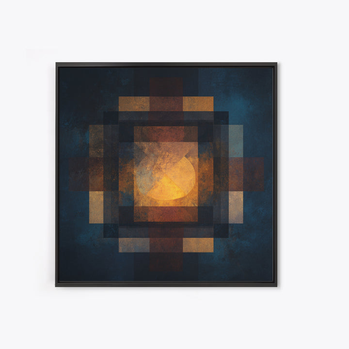 Album Cover Abstract Without Readable Text Framed Canvas Print, Recording Studio Art, Dtf Print, Studio Decor, Fine Art, Analog, RSA-1x1-70