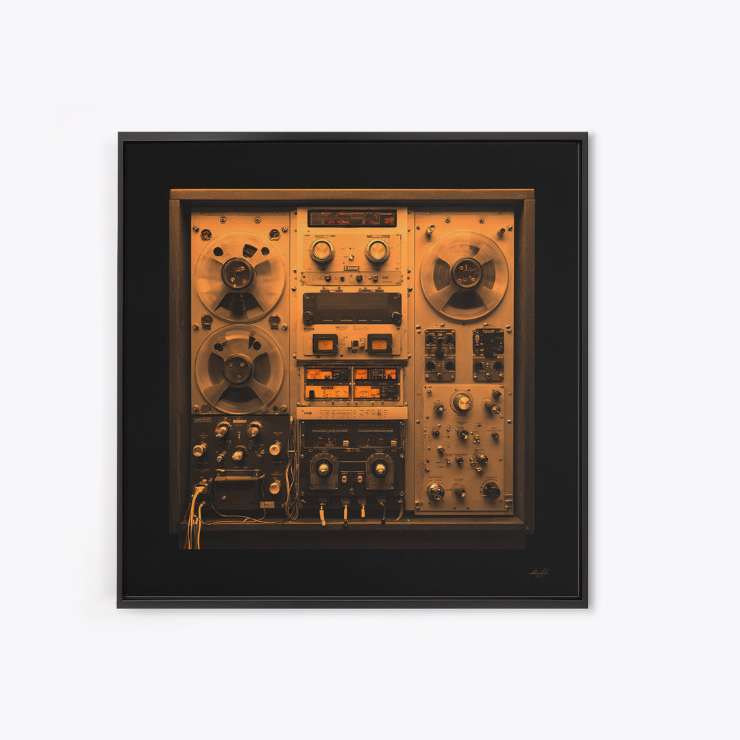Reel to Reel Tape Machine Framed Canvas Print, Recording Studio Art, Studio Wall Art, Studio Decor, Fine Art, Analog, RSA-1x1-74