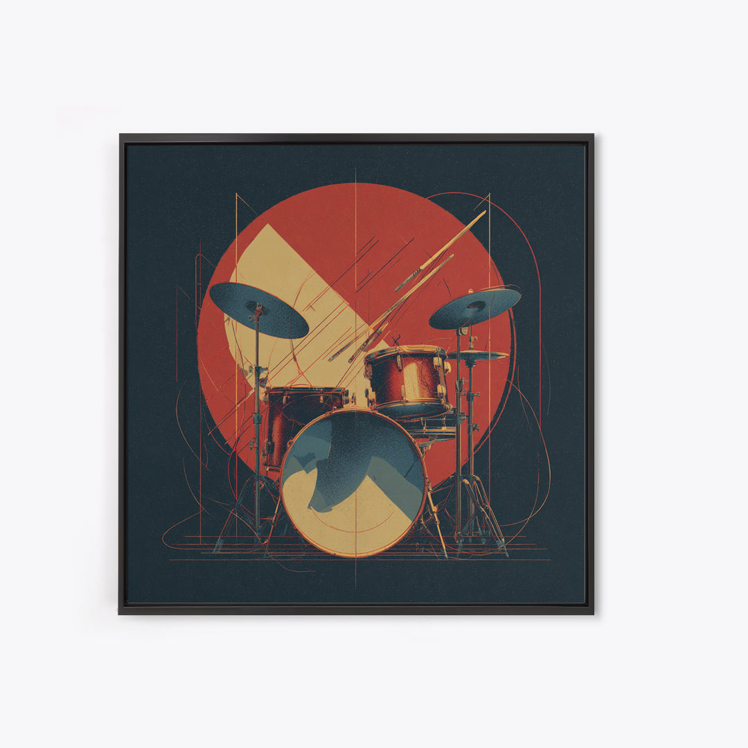 Drumsticks Crossed over Snare Drum Canvas Print, Recording Studio Art, Music Room Decor, Studio Decor, Oil Painting, Analog, RSA-1x1-82