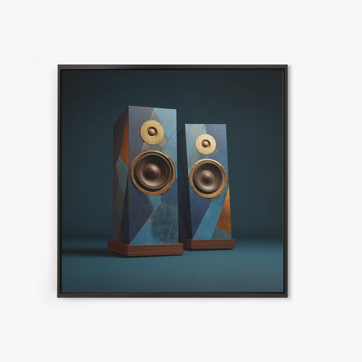 Studio Monitor Speakers as Bold Geometric Forms Canvas Print, Recording Studio Art, Studio Wall Art, Studio Decor, Analog, RSA-1x1-84