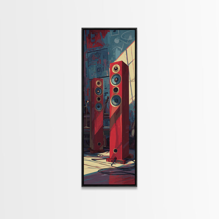 Studio Monitor Speakers as Bold Geometric Forms Canvas Print, Recording Studio Art, Boho Decor, Studio Decor, Abstract Art, RSA-1x3-48