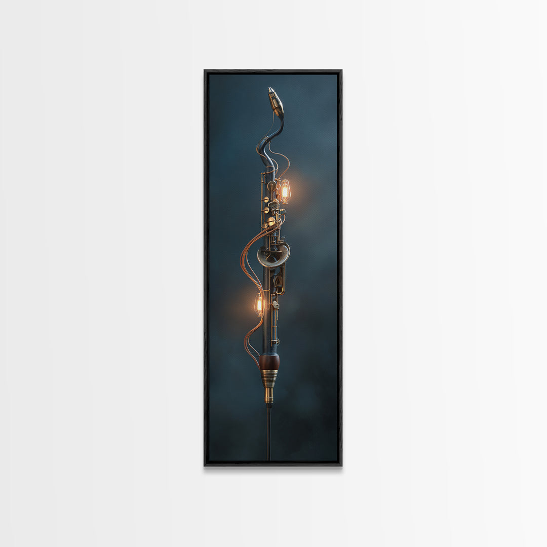 Microphone Cable Forming Elegant Line Art Canvas Print, Recording Studio Art, Studio Wall Art, Studio Decor, Abstract Art, RSA-1x3-9