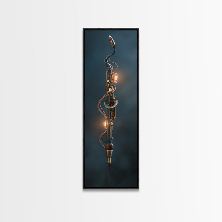 Microphone Cable Forming Elegant Line Art Canvas Print, Recording Studio Art, Studio Wall Art, Studio Decor, Abstract Art, RSA-1x3-9
