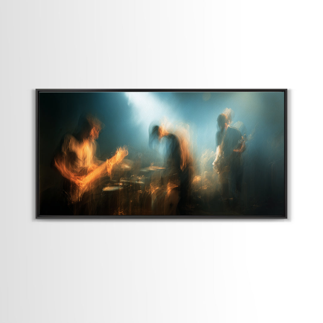 Album Cover Abstract Without Readable Text Framed Canvas Print, Recording Studio Art, Studio Decor, Abstract Art, Analog, RSA-2x1-18