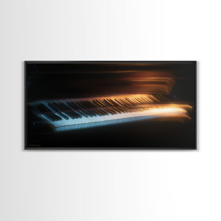 Piano Keys Fading into Shadow Canvas Print, Recording Studio Art, Mid Century Modern, Studio Decor, Fine Art, Analog, RSA-2x1-52