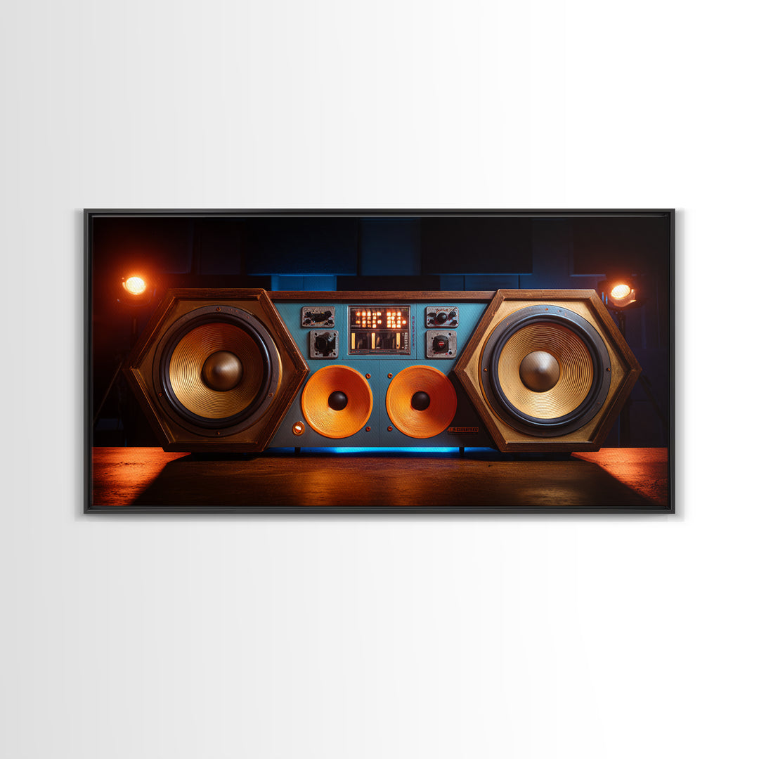 Studio Monitor Speakers as Bold Geometric Forms Canvas Print, Recording Studio Art, Printable Art, Studio Decor, Analog, RSA-2x1-56
