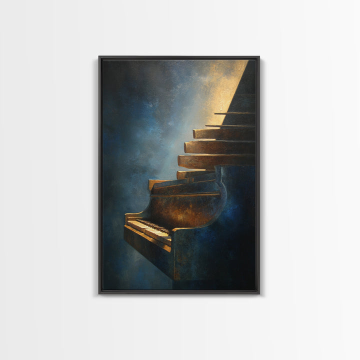 Piano Keys Fading into Shadow Canvas Print, Recording Studio Art, Music Art, Studio Decor, Fine Art, Analog, Studio Wall Art, RSA-2x3-16