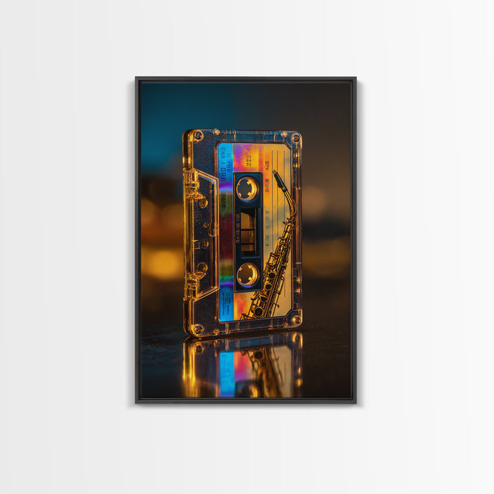 Retro Cassette Tape Framed Canvas Print, Recording Studio Art, Music Studio, Studio Decor, Fine Art, Analog, Modern Decor, RSA-2x3-19