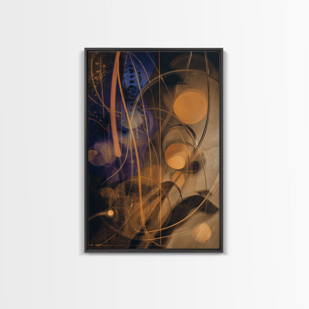 Album Cover Abstract Without Readable Text Framed Canvas Print, Recording Studio Art, Gallery Decor, Studio Decor, Analog, RSA-2x3-30