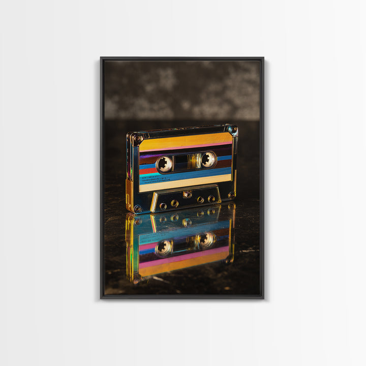 Retro Cassette Tape Framed Canvas Print, Recording Studio Art, Neutral Decor, Studio Decor, Fine Art, Analog, Wall Art, RSA-2x3-43