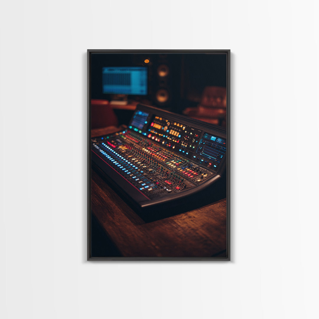 Mixing Console Faders Canvas Print, Recording Studio Art, Wall Art, Studio Decor, Abstract Art, Analog, Music Posters, RSA-2x3-62