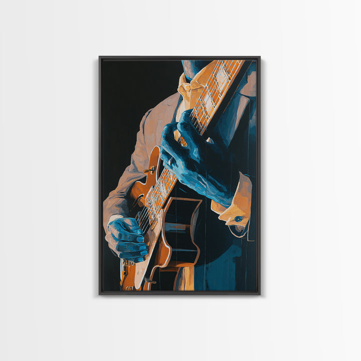 Musician Hands on Guitar Strings Canvas Print, Recording Studio Art, Art Print, Studio Decor, Fine Art, Analog, Wall Sculpture, RSA-2x3-71