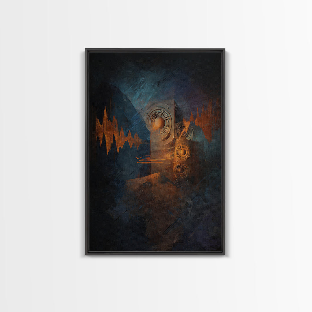 Album Cover Abstract Without Readable Text Canvas Print, Recording Studio Art, Minimalist Decor, Studio Decor, Analog, RSA-2x3-78