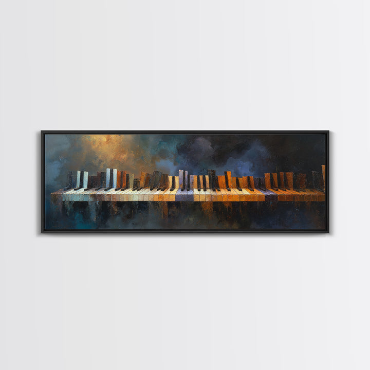 Piano Keys Fading into Shadow Canvas Print, Recording Studio Art, Studio Wall Art, Studio Decor, Fine Art, Analog, Luxury Decor, RSA-3x1-24