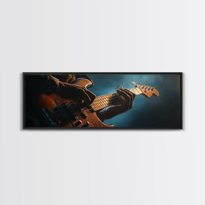 Musician Hands on Guitar Strings Canvas Print, Recording Studio Art, Fine Art Print, Studio Decor, Abstract Art, Analog, RSA-3x1-31