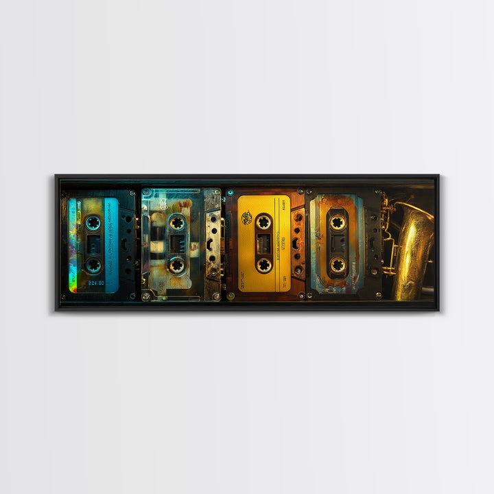 Retro Cassette Tape Canvas Print, Recording Studio Art, Modern Wall Art, Studio Decor, Fine Art, Analog, Music Decor, RSA-3x1-75