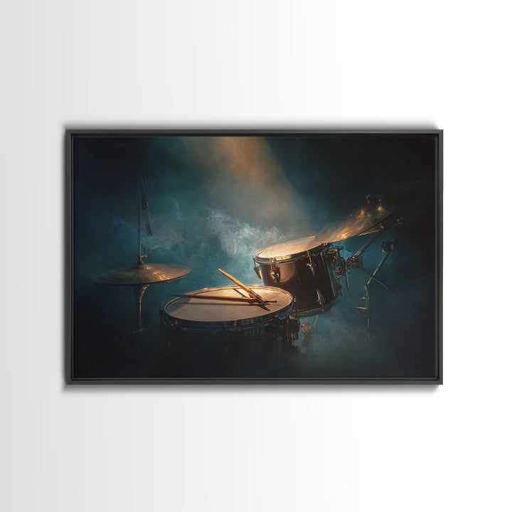 Drumsticks Crossed over Snare Drum Canvas Print, Recording Studio Art, Wall Sculpture, Studio Decor, Fine Art, Analog, RSA-3x2-38