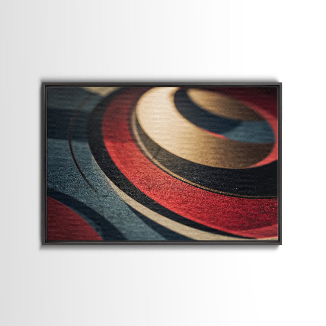 Vinyl Groove Closeup as Circular Abstract Canvas Print, Recording Studio Art, Dtf Prints, Studio Decor, Abstract Art, Analog, RSA-3x2-42