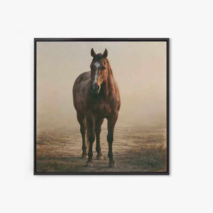 Brown Horse Portrait Canvas Print, Rustic Art, Room Decor, Farmhouse Decor, Fine Art, Rustic, Oil Painting, Digital Print, RUS-1x1-77