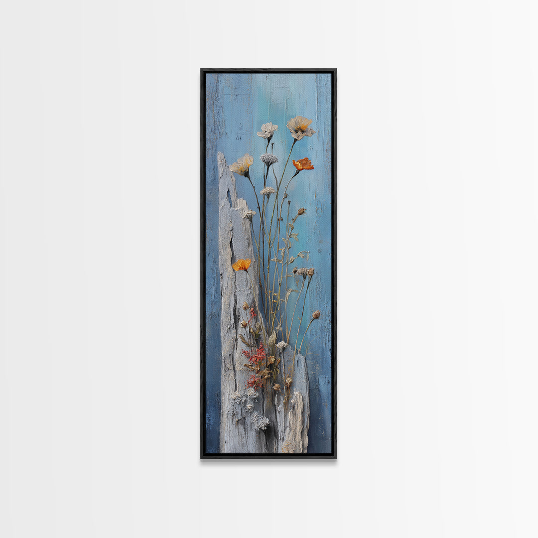 Pheasant Feathers and Acorns Arrangement Framed Canvas Print, Rustic Art, Home Decor, Farmhouse Decor, Fine Art, Rustic, RUS-1x3-52