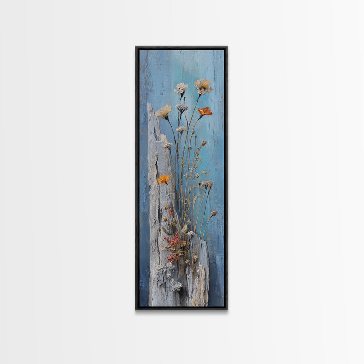 Pheasant Feathers and Acorns Arrangement Framed Canvas Print, Rustic Art, Home Decor, Farmhouse Decor, Fine Art, Rustic, RUS-1x3-52