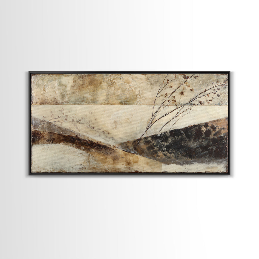 Trout Fishing Lure and River Stones Framed Canvas Print, Rustic Art, Luxury Decor, Farmhouse Decor, Fine Art, Rustic, RUS-2x1-10
