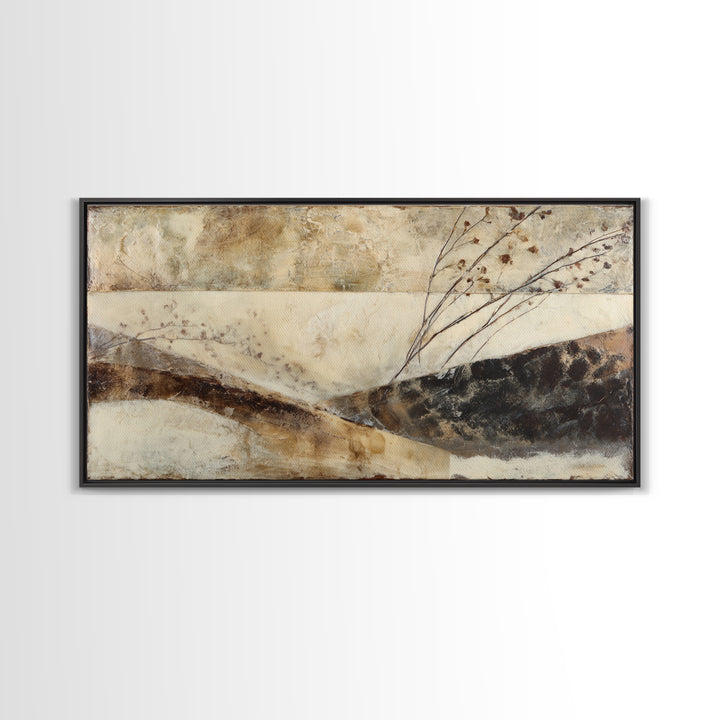 Trout Fishing Lure and River Stones Framed Canvas Print, Rustic Art, Luxury Decor, Farmhouse Decor, Fine Art, Rustic, RUS-2x1-10