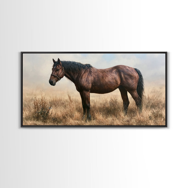 Brown Horse Portrait Canvas Print, Rustic Art, Printable Wall Art, Farmhouse Decor, Fine Art, Rustic, Wood Art, Modern Art, RUS-2x1-49