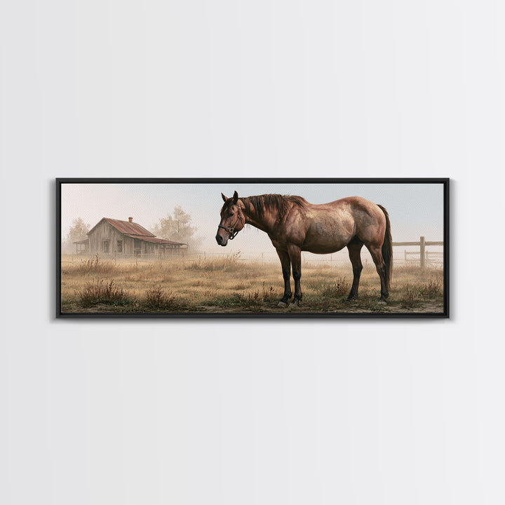Brown Horse Portrait Canvas Print, Rustic Art, Gallery Wall Set, Farmhouse Decor, Fine Art, Rustic, Minimalist Decor, RUS-3x1-93