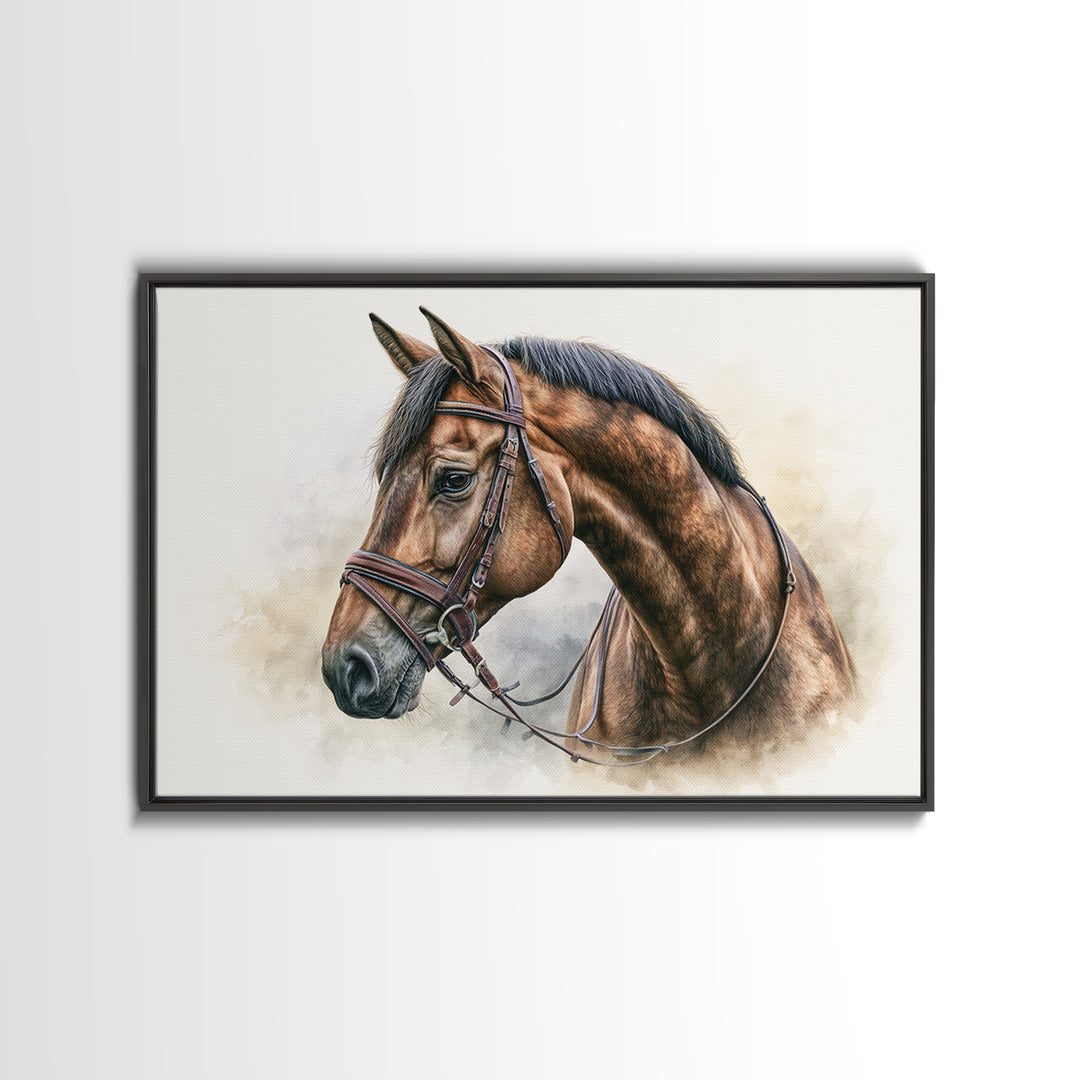 Brown Horse Portrait Canvas Print, Rustic Art, Modern Art, Farmhouse Decor, Fine Art, Rustic, Neutral Decor, Modern Decor, RUS-3x2-33