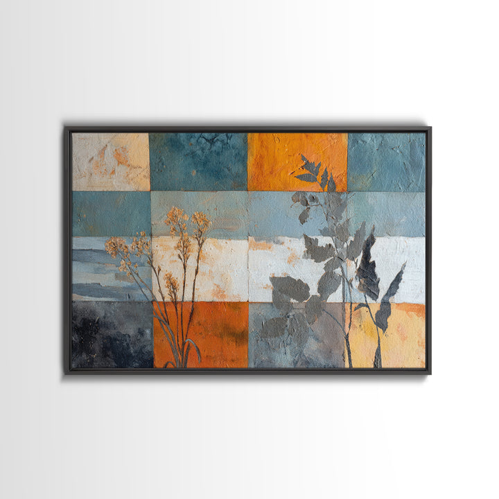 Cow Skull with Desert Flowers Framed Canvas Print, Rustic Art, Farmhouse Wall Art, Farmhouse Decor, Fine Art, Rustic, RUS-3x2-45