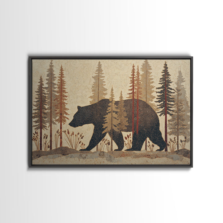 Buffalo Portrait with Western Texture Canvas Print, Rustic Art, Landscape Painting, Farmhouse Decor, Fine Art, Rustic, RUS-3x2-98