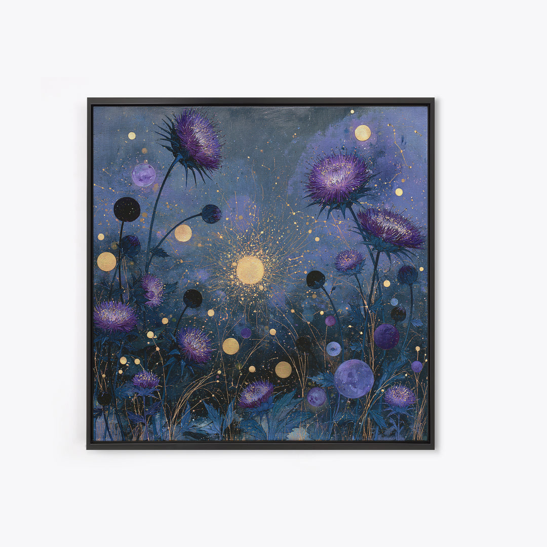 Cosmic Garden with Planets as Flowers Canvas Print, Space Art, Boho Decor, Spa Decor, Fine Art, Serenity, Painting, Posters, SAR-1x1-13