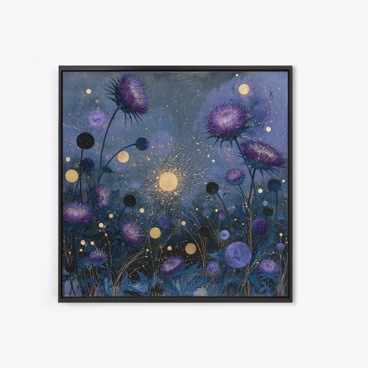 Cosmic Garden with Planets as Flowers Canvas Print, Space Art, Boho Decor, Spa Decor, Fine Art, Serenity, Painting, Posters, SAR-1x1-13