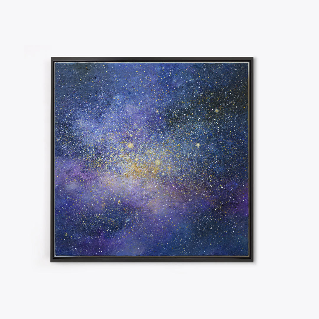 Distant Star Cluster Framed Canvas Print, Space Art, Digital Art, Spa Decor, Serenity, Modern Wall Art, Living Room Wall Art, SAR-1x1-44
