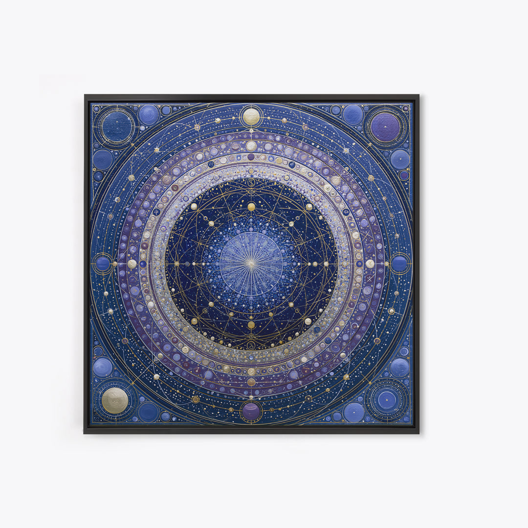 Planetary Rings Made of Ice and Light Canvas Print, Space Art, Boho Decor, Spa Decor, Fine Art, Serenity, Painting, Posters, SAR-1x1-90