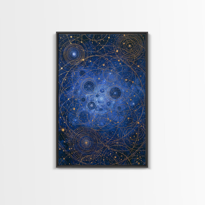 Distant Star Cluster Framed Canvas Print, Space Art, Digital Wall Art, Spa Decor, Fine Art, Serenity, Abstract Painting, SAR-2x3-100