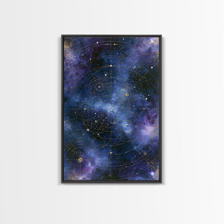 Distant Star Cluster Framed Canvas Print, Space Art, Room Decor, Spa Decor, Serenity, Printable Art, Abstract Wall Art, SAR-2x3-4