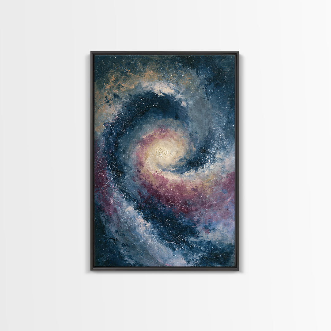 Galaxy Spiral in Jewel Tone Paint Canvas Print, Space Art, Custom Art, Spa Decor, Fine Art, Serenity, Contemporary Art, SAR-2x3-71