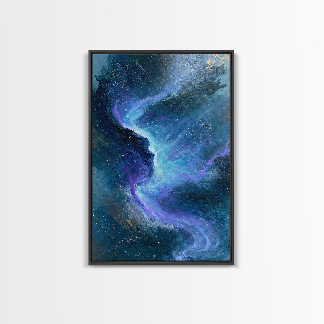Aurora Viewed from Orbit Framed Canvas Print, Space Art, Minimalist Wall Art, Spa Decor, Fine Art, Serenity, Home Decor, SAR-2x3-75