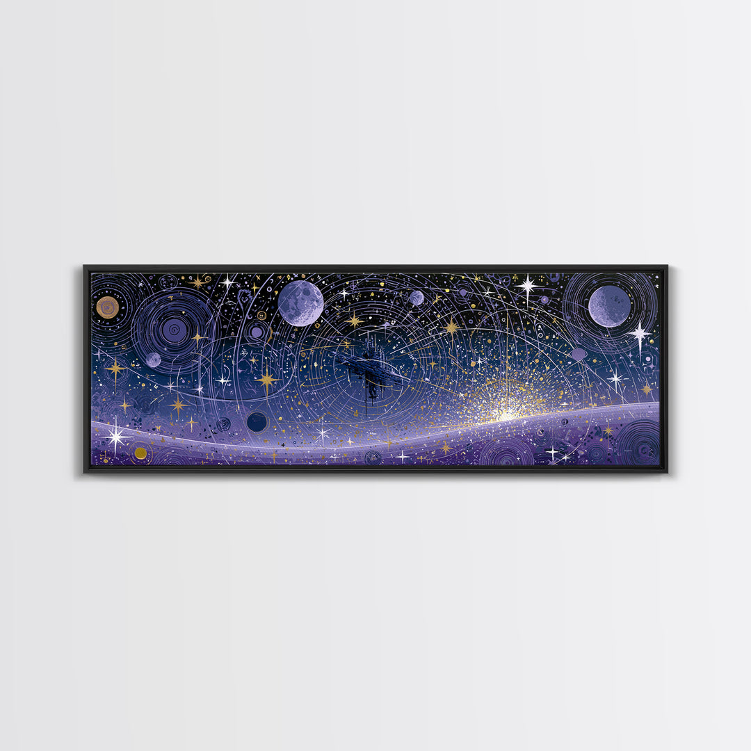 Space Station Silhouetted by Sunrise Canvas Print, Space Art, Abstract Wall Art, Spa Decor, Fine Art, Serenity, Fine Art Print, SAR-3x1-16