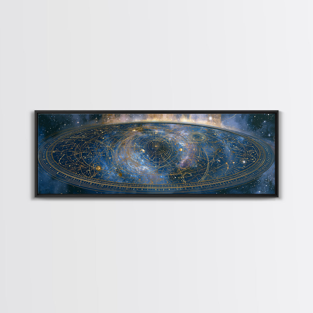 Star Map with Gold Constellation Lines Canvas Print, Space Art, Art Print, Spa Decor, Abstract Art, Serenity, Modern Wall Art, SAR-3x1-30