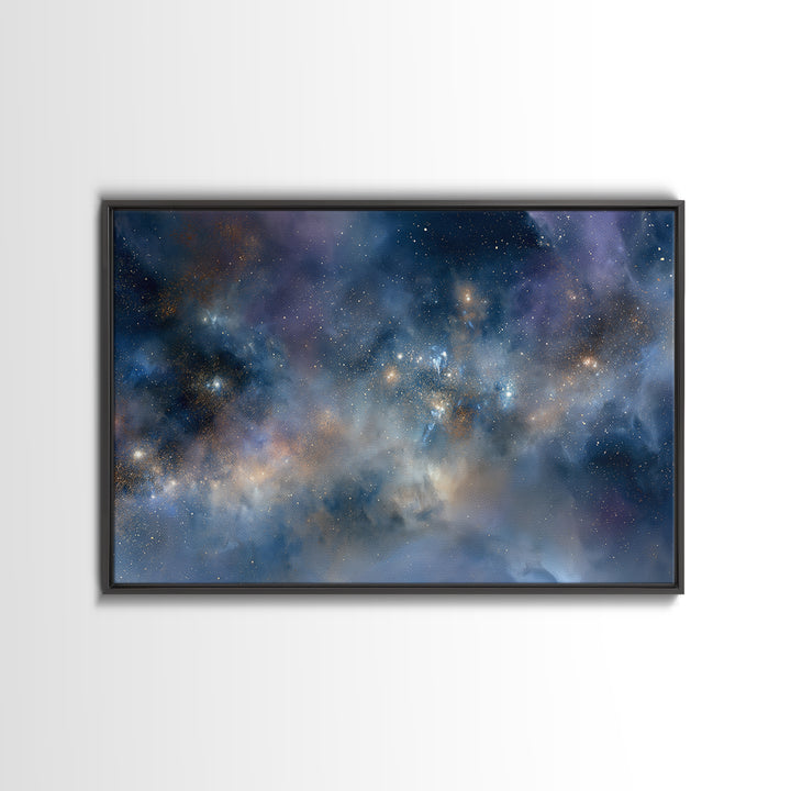 Distant Star Cluster Framed Canvas Print, Space Art, Statement Artwork, Spa Decor, Fine Art, Serenity, Wall Decor, Painting, SAR-3x2-24