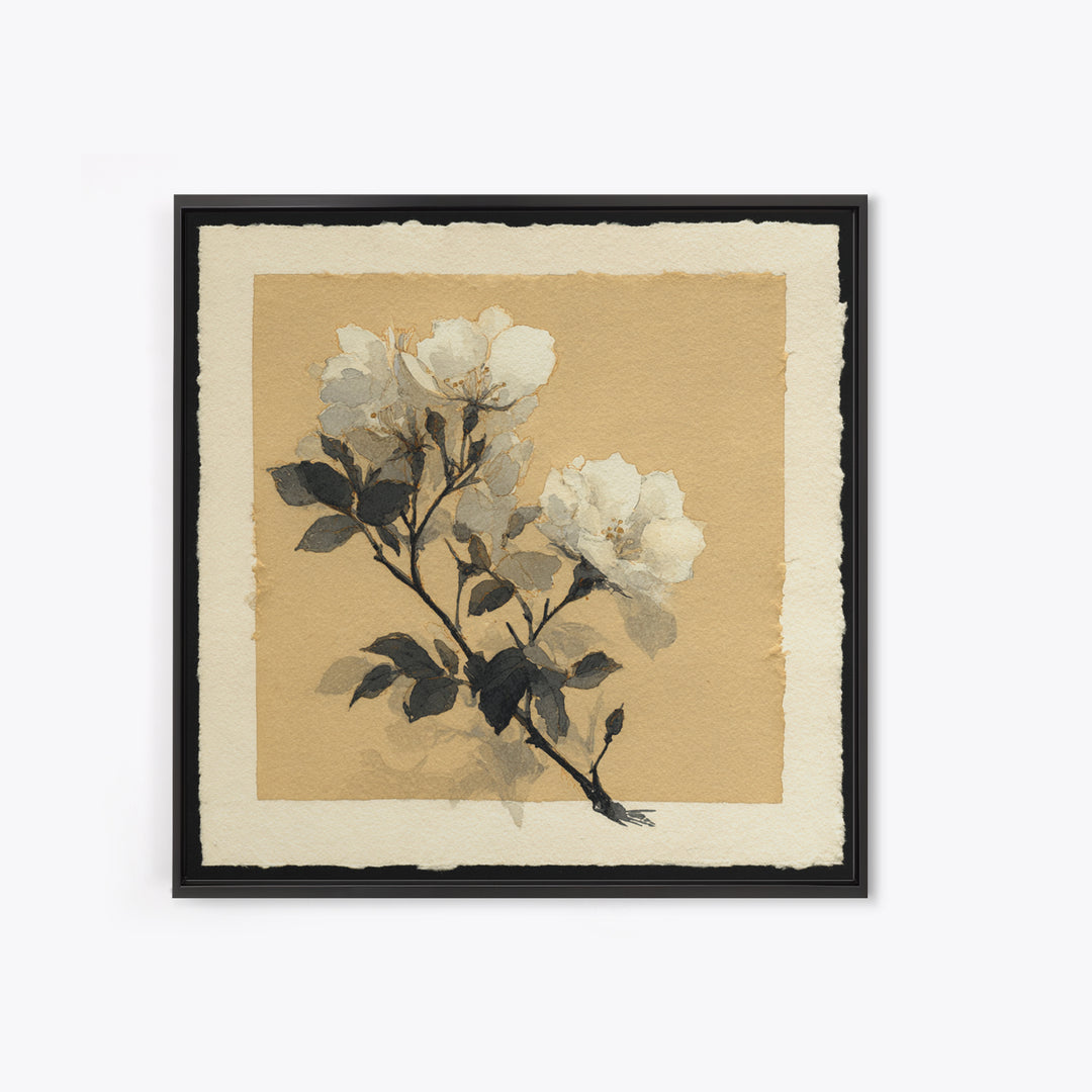 Nordic Folk Bird Framed Canvas Print, Scandinavian Art, Canvas Art, Living Room Decor, Fine Art, Nordic, Floral Wall Art, SCA-1x1-11