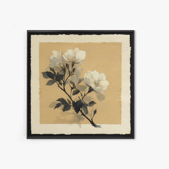Nordic Folk Bird Framed Canvas Print, Scandinavian Art, Canvas Art, Living Room Decor, Fine Art, Nordic, Floral Wall Art, SCA-1x1-11