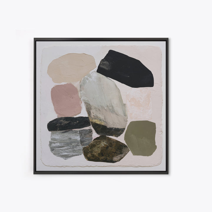 Quiet Coastal Rocks and Gray Sea Canvas Print, Scandinavian Art, Large Wall Art, Living Room Decor, Fine Art, Nordic, SCA-1x1-23